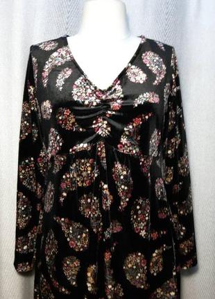 Женское велюровое платье мелкий цветок3 фото