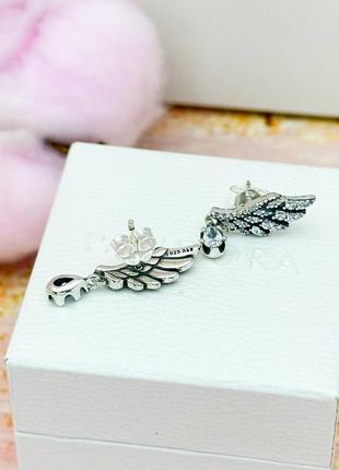 Срібні сережки «крила янгола»3 фото
