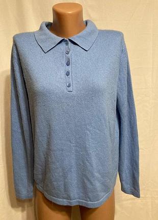 Жіночий блакитний джемпер шовк і кашемір