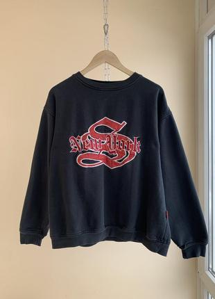 Вінтажний стрітвер світшот spliffy new york boxy fit вінтаж 90х naf naf dready karl kani fubu eclipse hip-hop хіп-хоп m