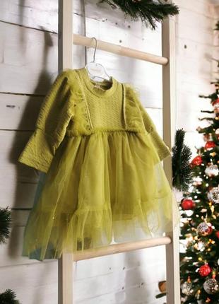 Платье для девочки зеленая яркая 74 - 80 см3 фото