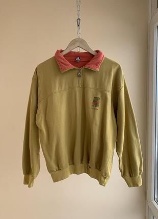 Винтажный пуловер свитшот с высокой горловиной на застежке trigema sport collection винтаж 70х 80х made in west germany adidas puma m l1 фото