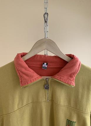 Винтажный пуловер свитшот с высокой горловиной на застежке trigema sport collection винтаж 70х 80х made in west germany adidas puma m l5 фото