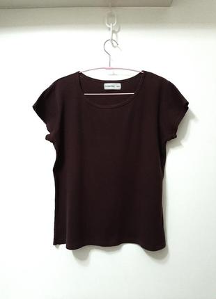 Женская футболка коричневая шоколад короткие рукава для дома/сна/под одежду размер 48-50-52