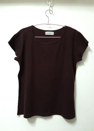 Женская футболка коричневая шоколад короткие рукава для дома/сна/под одежду размер 48-50-523 фото