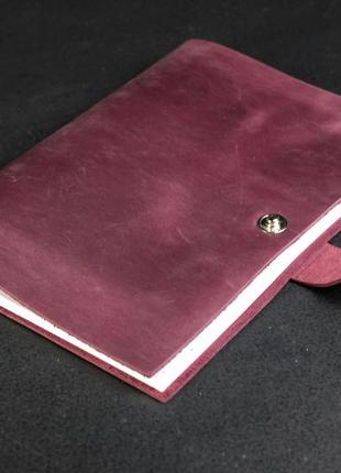 Блокнот в кожаной обложке формата а5, натуральна винтажная кожа, цвет бордо2 фото