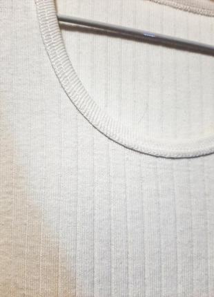 Женская футболка белая в рубчик лето/деми/зима с коротким рукавом для прогулок/дома/сна р50-52-544 фото