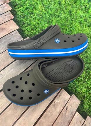 Crocs crocband charcoal/ocean мужские кроксы сабо1 фото