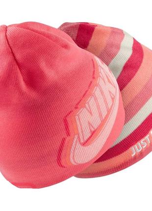 Яскрава двостороння шапка nike y nk beanie reversible youth girls futura, нова