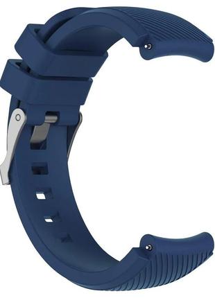 Ремінець силіконовий для годинника 20 мм type с темно-синій3 фото
