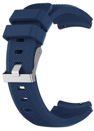 Ремінець силіконовий для годинника 20 мм type с темно-синій2 фото