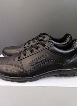 Мужские кожаные кроссовки vilmar (натуральная кожа) чёрные, мужская обувь весна осень 39 - 462 фото