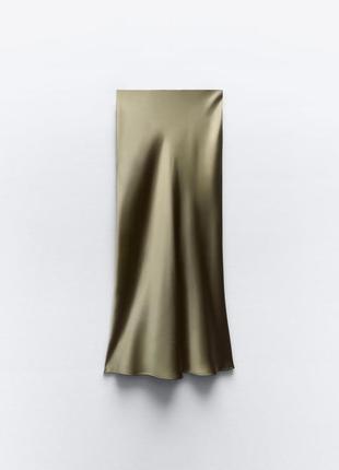 Атласная юбка средней длинны миди zara5 фото