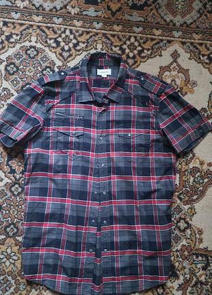 Брендовая фирменная хлопковая рубашка рубашка рубашка на заклепках diesel, оригинал.1 фото