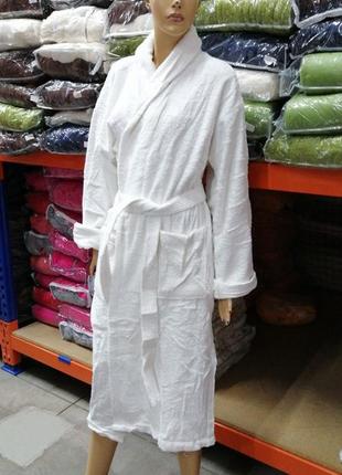 Білий котонові халат, готельний варіант, m/l/xl, пр-під туреччина