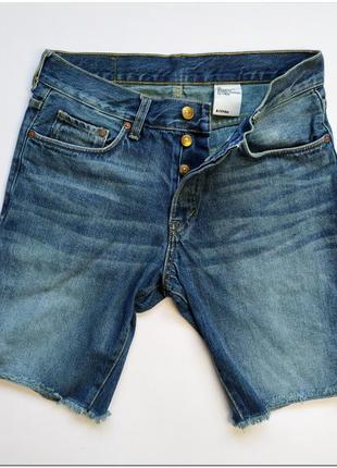 Мужские голубые джинсовые шорты h&m на пуговицах4 фото