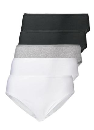Комплект жіночих трусиків із 5 штук, розмір 3xl/4xl, колір сірий, чорний, білий