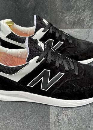 Осенние весенние мужские кроссовки new balance (нью беланс) черные из нубука весна осень *nb чорний/нуб*4 фото