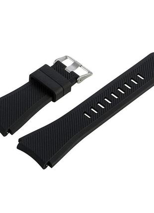 Ремінець силіконовий для годинника 22 мм type с чорний5 фото