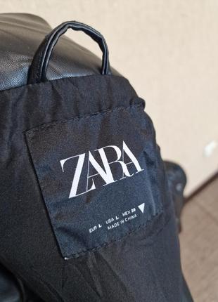 Стильна , дута, стьобана жилетка, жилет, безрукав з екошкіри zara, оригінал10 фото