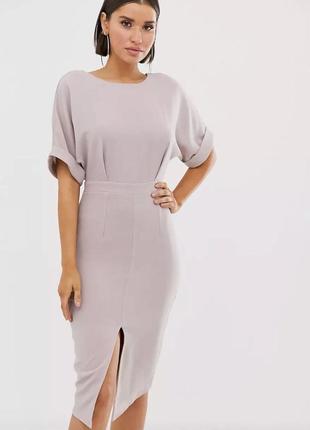 Стильное платье цвета мокко asos wiggle midi dress, m