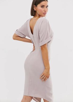 Стильное платье цвета мокко asos wiggle midi dress, m2 фото