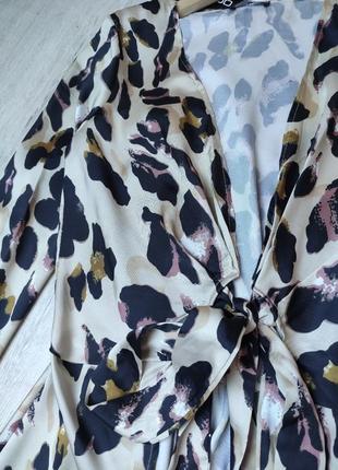 Новая блуза леопардовый принт рубашка атлас4 фото