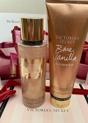 Набор victoria’s secret bare vanilla shimmer мист лосьон