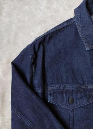 Синяя джинсовая куртка пиджак джинс деним хлопок стрейч батал джинсовка большого размера женская8 фото