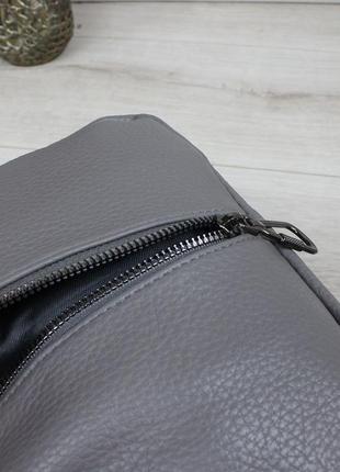 🩶 жіночий стильний місткий повсякденний рюкзак з єкошкіри7 фото