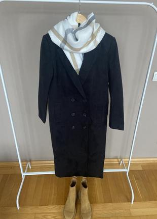 Черное длинное оверсайз пальто от missguided1 фото