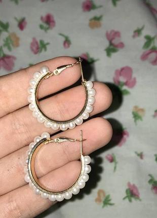 Сережки жемчужные