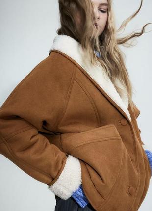 Дубленка дубленка жакет 1195243001 h&m hm оригинал ✅ xs s m l xl