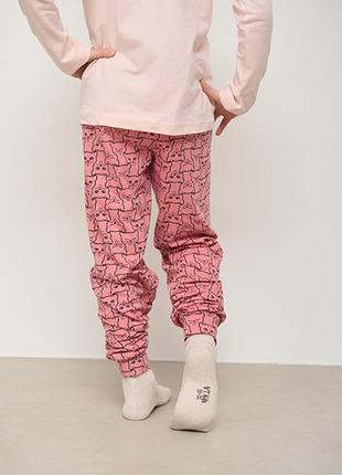 Пижама для девочки с штанами коты 146514 фото
