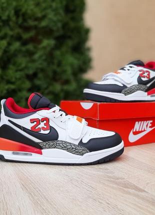 Nike air jordan legacy 312 low белые с черным кроссовки женские кожаные топ качество найк джордан осенние кожа кеды весенние демисезонные демисезонные высокие