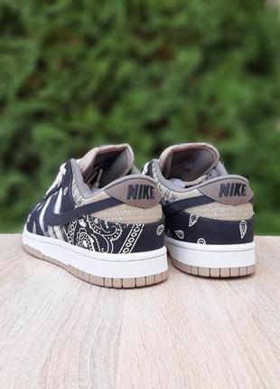 Nike sb dunk x travis scott "cactus jack" кроссовки мужские кожаные топ качество найк...