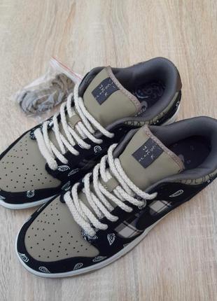 Nike sb dunk x travis scott "cactus jack" кроссовки мужские кожаные топ качество найк...