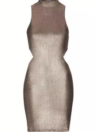 Облегающее платье topshop bronze6 фото
