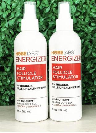 Hobe labs, energizer, стимулятор роста волос с жожоба и витамином в5, 237 мл