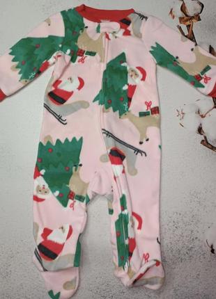 Флісовий чоловічок сліп  для дівчинки новорічний 🎄