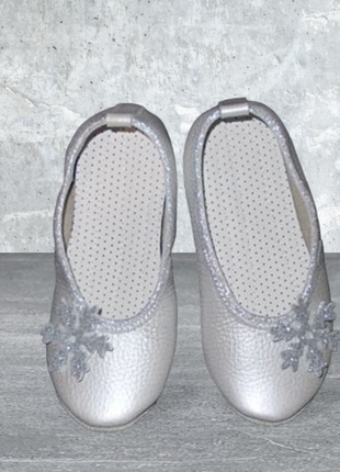 Чешки,балетки новогодние со снежинкой жля утренников.чешки  шкіряні сніжинка