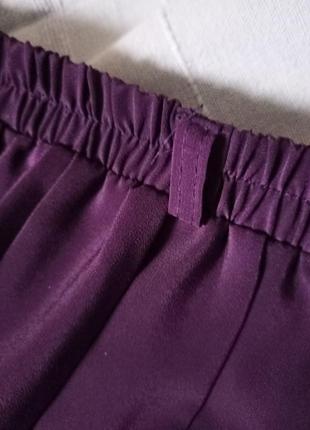 Шёлковая юбка в складку, цвет баклажан,44-48разм.англия.4 фото