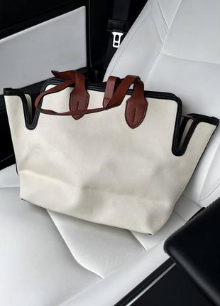 Женская брендовая сумка шоппер в стиле burberry7 фото