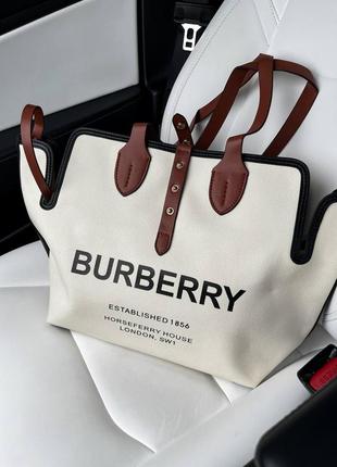 Женская брендовая сумка шоппер в стиле burberry1 фото