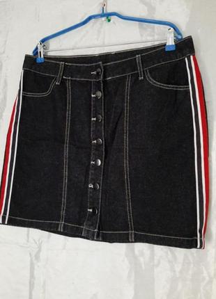 Джинсовая юбка на болтах джинсова спідниця1 фото