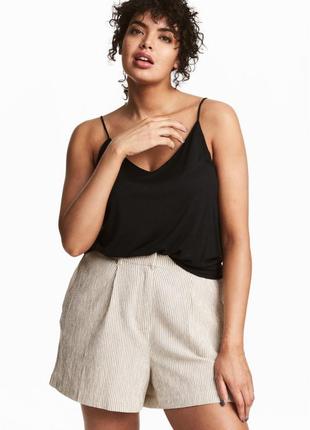 Шорты regular fit с вискозой для женщины h&m 0538442-001 44(l) бежевый