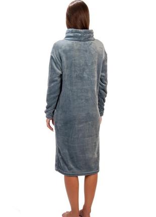 Тепла сукня піжама махрова велсофт, домашня сукня махрова, домашнее платье махровое велсофт4 фото