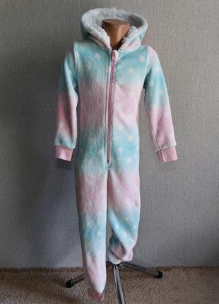 Тёплая пижама, слип, спальный комбинезон. размер 116-122, на 6-7 лет.