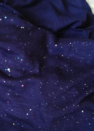 Мерцающий лонгслив h&m звёздное небо/синяя кофточка футболка с перекрещивающейся спинкой9 фото