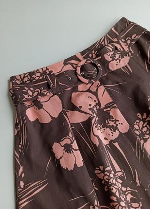 Красивая летняя юбка миди в цветочный принт из натуральной ткани 100% котон5 фото